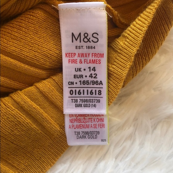 M&S Collection NWT gold Variegated ribbed sweater - Picture 6 of 7